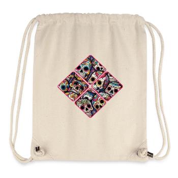 Buntes dekoratives Skullmuster - Stanley/Stella recycelter Gym Bag - Naturweiß - Vorne