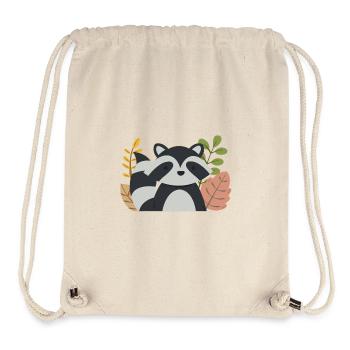 Raton laveur de Kawaii avec feuilles d’automne – Forêt mignonne - Sac à cordon recyclé Stanley/Stella - blanc naturel - Devant