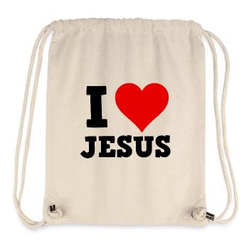 Ich liebe Jesus - Stanley/Stella recycelter Gym Bag - Naturweiß - Vorne