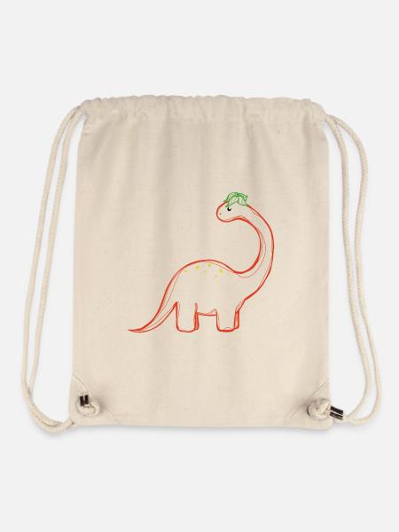 Dinosaur Strawberry - Stanley/Stella Recycled Gym Bag - natural