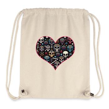 Buntes dekoratives Skullmuster - Stanley/Stella recycelter Gym Bag - Naturweiß - Vorne