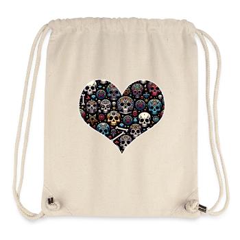 Buntes dekoratives Skullmuster - Stanley/Stella recycelter Gym Bag - Naturweiß - Vorne