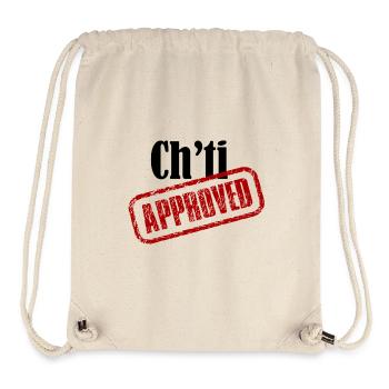 Ch ti approved (T-shirt Chti vêtements accessoires - Sac à cordon recyclé Stanley/Stella - blanc naturel - Devant