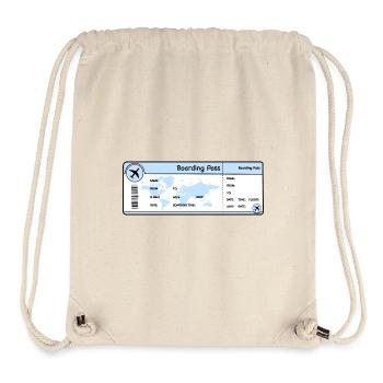 Flugticket - Boarding Pass - Stanley/Stella recycelter Gym Bag - Naturweiß - Vorne