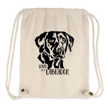 Loved by a Labrador Labbi Hunde Spruch Wilsigns - Stanley/Stella recycelter Gym Bag - Naturweiß - Vorne