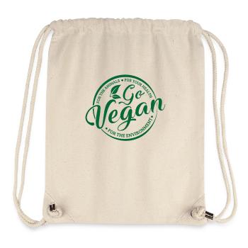 Go Vegan for animals & health & environment - Stanley/Stella recycelter Gym Bag - Naturweiß - Vorne