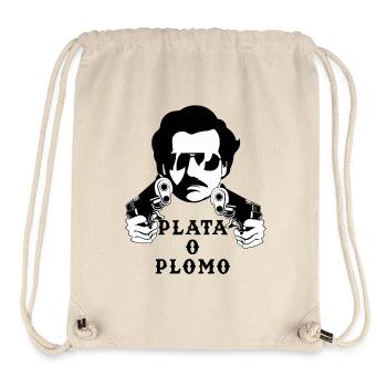 Pablo Escobar - Argent ou T-shirt plomb - Sac à cordon recyclé Stanley/Stella - blanc naturel - Devant
