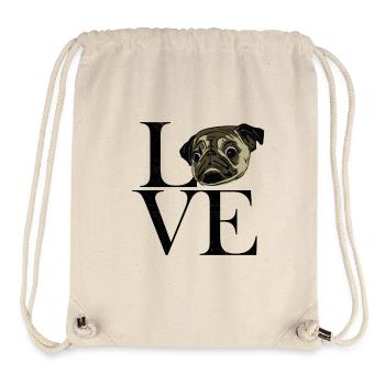 noir Pug - Sac à cordon recyclé Stanley/Stella - blanc naturel - Devant