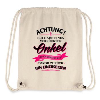 Achtung! verrückter Onkel Verwandte Familie Kinder - Stanley/Stella recycelter Gym Bag - Naturweiß - Vorne