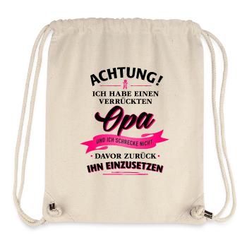 Achtung! verrückter Opa Verwandte Familie Kinder - Stanley/Stella recycelter Gym Bag - Naturweiß - Vorne