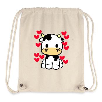 Kuh-reizendes T-Shirt - Valentinsgruß-Tagesnette Herzen - Stanley/Stella recycelter Gym Bag - Naturweiß - Vorne
