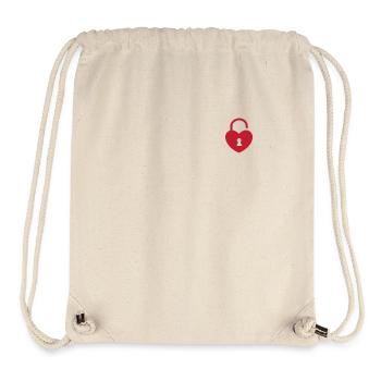 Lock Heart - Stanley/Stella Recycled Gym Bag - natural - Front