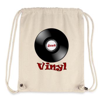 Disque vinyle - platine - Sac à cordon recyclé Stanley/Stella - blanc naturel - Devant