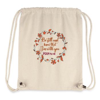 Christian design- Be Still Psalm 46 - Stanley/Stella Recycled Gym Bag - natural - Front