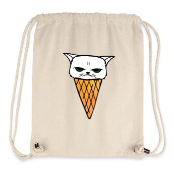 Glace au chat - Sac à cordon recyclé Stanley/Stella - blanc naturel - Devant