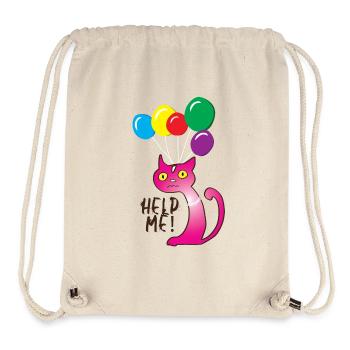 Katze Hilf mir, Help me - Stanley/Stella recycelter Gym Bag - Naturweiß - Vorne