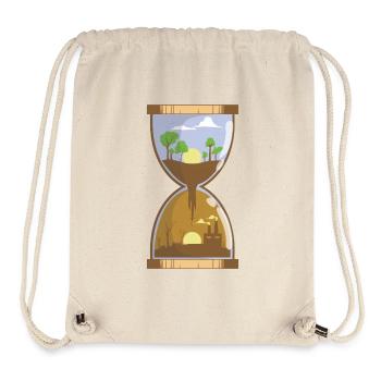 Sanduhr / Umweltverschmutzung / Naturschutz - Stanley/Stella recycelter Gym Bag - Naturweiß - Vorne