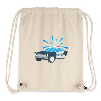 Kindershirt Polizeiauto Kindermotiv Polizei - Stanley/Stella recycelter Gym Bag - Naturweiß - Vorne