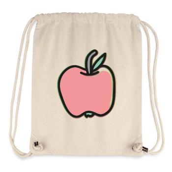 Dessin animé de pomme mignon – Illustration de fruit de Kawaii - Sac à cordon recyclé Stanley/Stella - blanc naturel - Devant