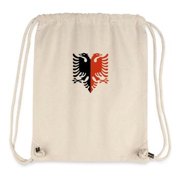 Albanischer Adler Rot-Schwarz „Dualer Stolz“ - Stanley/Stella recycelter Gym Bag - Naturweiß - Vorne