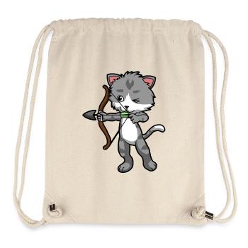 Amour Cat with Bow and Arrow Sagittarius - Stanley/Stella Recycled Gym Bag - natural - Front