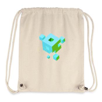 würfel pixel 3d nerd game mind craft Rubix Zauber  - Sac à cordon recyclé Stanley/Stella - blanc naturel - Devant