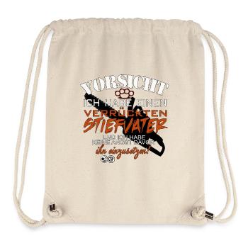 Vorsicht Ich habe einen verrueckten Stiefvater ... - Stanley/Stella recycelter Gym Bag - Naturweiß - Vorne