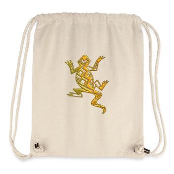 Gecko, lizard, tribal art africa australia gold - Stanley/Stella Recycled Gym Bag - natural - Front