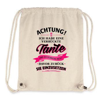 Achtung! verrückte Tante Verwandte Familie Kind - Stanley/Stella recycelter Gym Bag - Naturweiß - Vorne