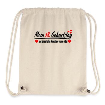 18. Geburtstag Gästebuch Gästeliste Geschenkidee - Stanley/Stella recycelter Gym Bag - Naturweiß - Vorne