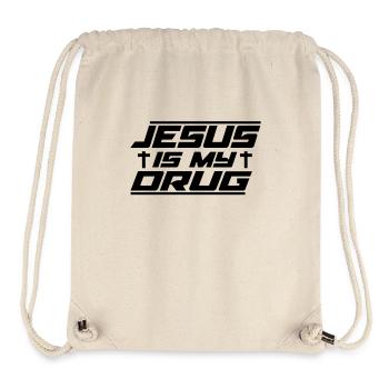Jesus Spruch Jesus ist meine Droge - Stanley/Stella recycelter Gym Bag - Naturweiß - Vorne