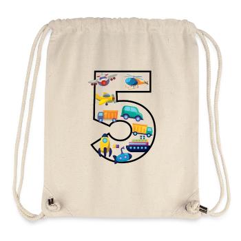 5 years old - 5th birthday - Stanley/Stella Recycled Gym Bag - natural - Front