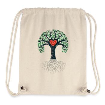 arbre jardin nature eco bio famille coeur grandir lol - Sac à cordon recyclé Stanley/Stella - blanc naturel - Devant