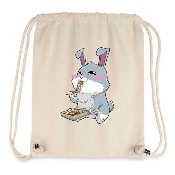 Lustiger Hase isst Pizza   - Stanley/Stella recycelter Gym Bag - Naturweiß - Vorne