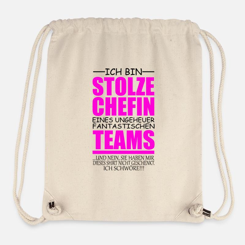 lustiges Chefin Geschenk stolze Chefin Idee - Stanley/Stella recycelter Gym Bag - Naturweiß