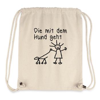 lustiges Hunde Spruch Geschenk Hund Vierbeiner wuf - Stanley/Stella recycelter Gym Bag - Naturweiß - Vorne