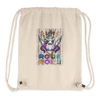 Rock and roll unicorn unicorn guitar headbang - Stanley/Stella Recycled Gym Bag - natural - Front