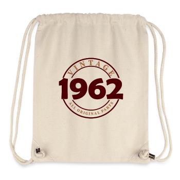 Timbre original vintage de 1962 - Sac à cordon recyclé Stanley/Stella - blanc naturel - Devant
