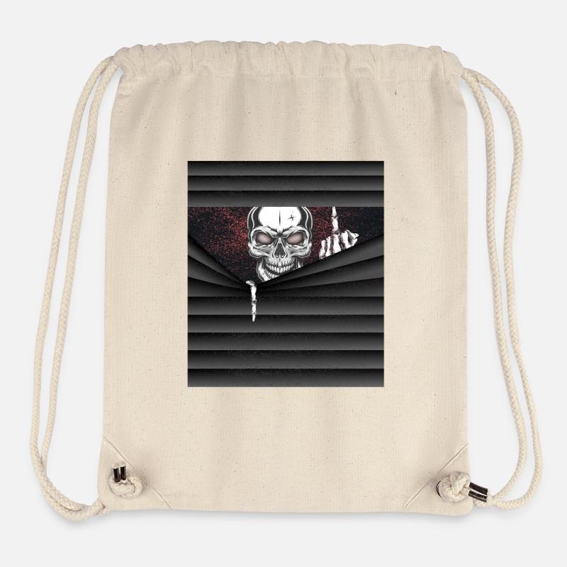 Halloween Kostüm Skelett Mittelfinger - Stanley/Stella recycelter Gym Bag - Naturweiß