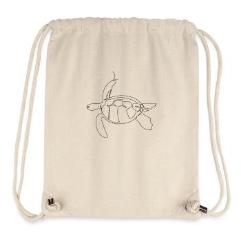 One Line Art Schildkröte gezeichnet - Stanley/Stella recycelter Gym Bag - Naturweiß - Vorne