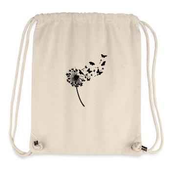 Schwarze Pusteblume Schmetterlinge Natur Vögel - Stanley/Stella recycelter Gym Bag - Naturweiß - Vorne