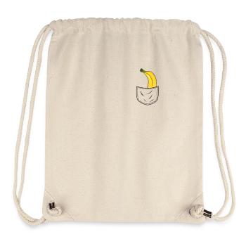Drôle de banane dans la poche poitrine Festival Drôle - Sac à cordon recyclé Stanley/Stella - blanc naturel - Devant