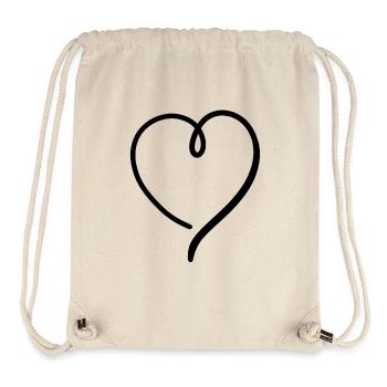 Coeur Noir Moderne - Sac à cordon recyclé Stanley/Stella - blanc naturel - Devant