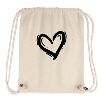 Heart Black - Stanley/Stella Recycled Gym Bag - natural - Front