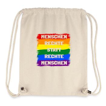 Menschenrechte statt rechte Menschen Regenbogen - Stanley/Stella recycelter Gym Bag - Naturweiß - Vorne
