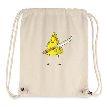 Piece of cheese with cheese knife - Stanley/Stella Recycled Gym Bag - natural - Front