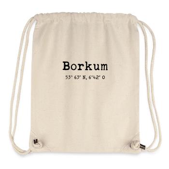Borkum Koordinaten Insel Nordsee - Stanley/Stella recycelter Gym Bag - Naturweiß - Vorne