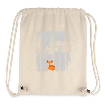 Sweet Fox in the Forest Retro Pattern Vintage Tree Forest - Stanley/Stella Recycled Gym Bag - natural - Front