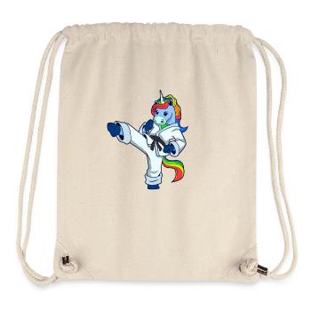 Comic Einhorn macht Karate - Stanley/Stella recycelter Gym Bag - Naturweiß - Vorne