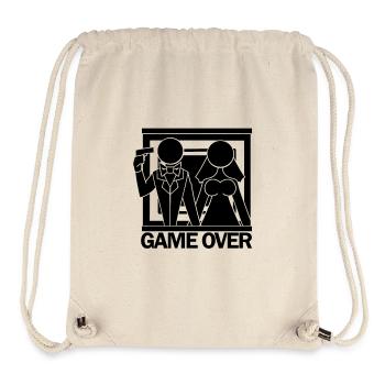 JGA Bride Groom Marriage Game Over Gift - Sac à cordon recyclé Stanley/Stella - blanc naturel - Devant